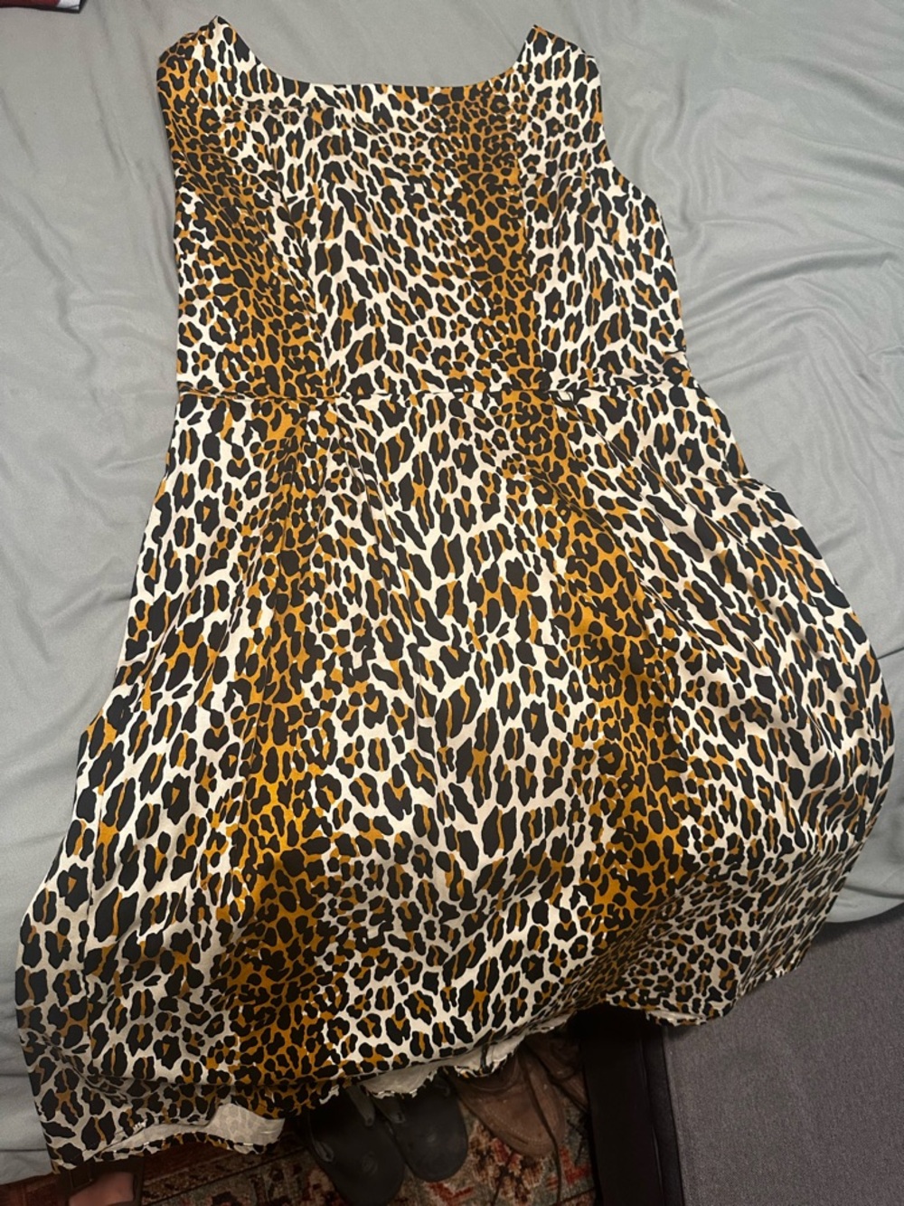 Trashy Diva Leopard Print Circle Skirt in Tan, Black & Cream
